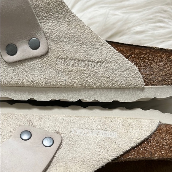 Birkenstock White Sandals with Adjustable Straps and Contoured Footbed - Picture 7 of 10